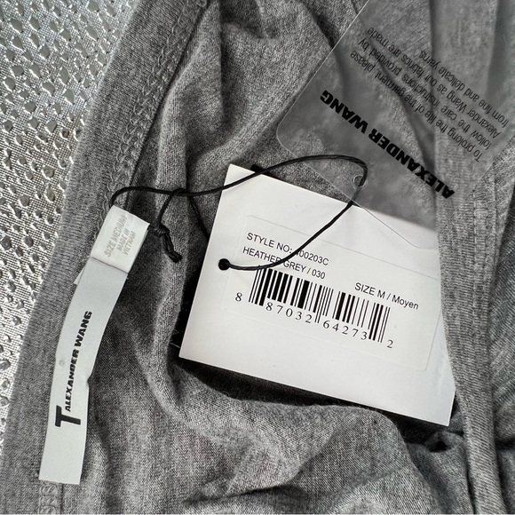 NWT T Alexander Wang Heather Grey Jersey Classic T-Shirt Top Tee M Short Sleeve - Picture 6 of 14
